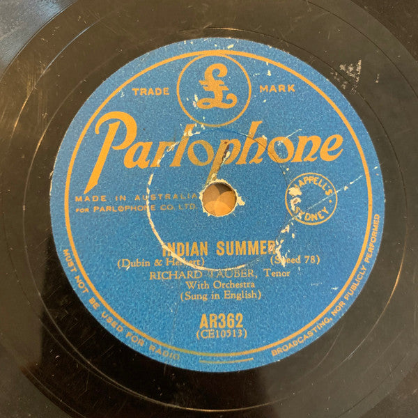 Richard Tauber : Begin The Beguine / Indian Summer (Shellac, 10")