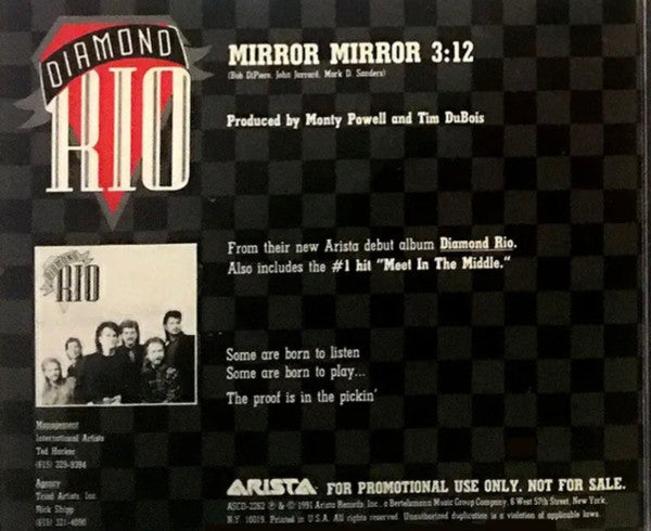 Diamond Rio : Mirror Mirror (CD, Single, Promo)