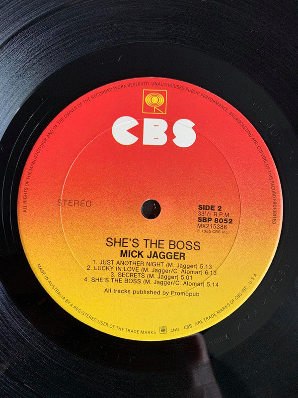 Mick Jagger : She's The Boss (LP, Album, Pro)