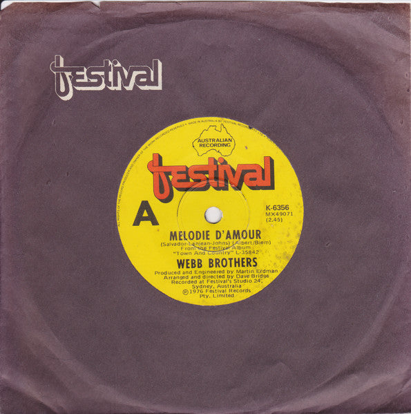 The Webb Brothers (2) : Melodie D'Amour (7")