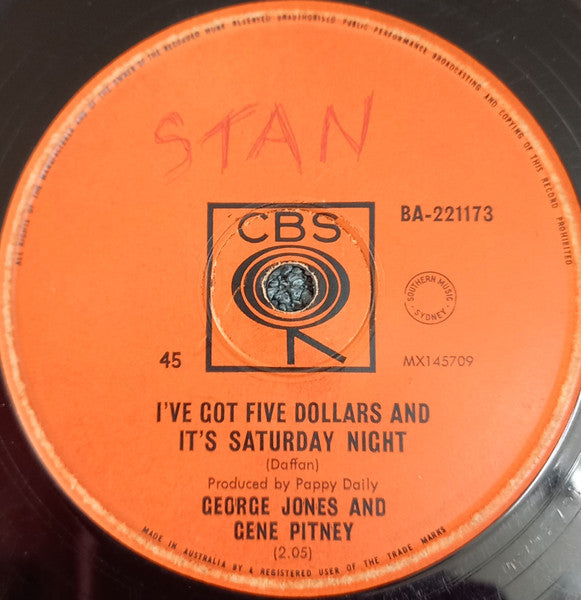 George Jones (2)  And Gene Pitney : Wreck On The Highway / I've Got Five Dollars And It's Saturday Night (7", Single)