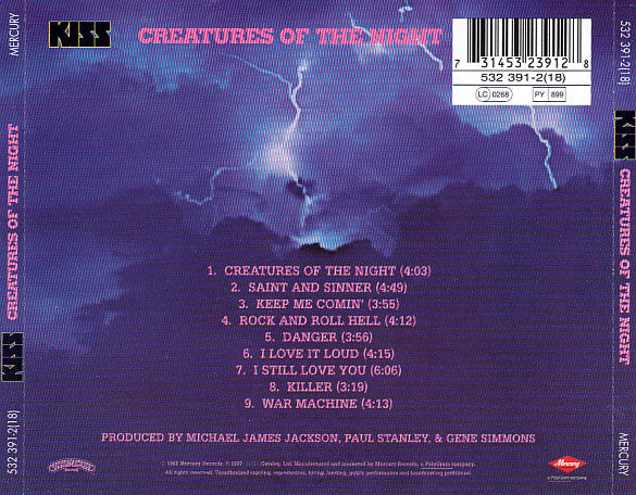 Kiss : Creatures Of The Night (CD, Album, RE, RM, PMD)