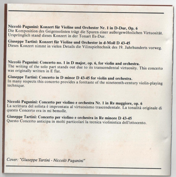 Various : Paganini-Tartini Violinkonzerte (CD, Comp)