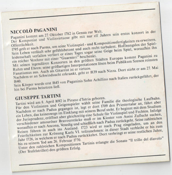 Various : Paganini-Tartini Violinkonzerte (CD, Comp)