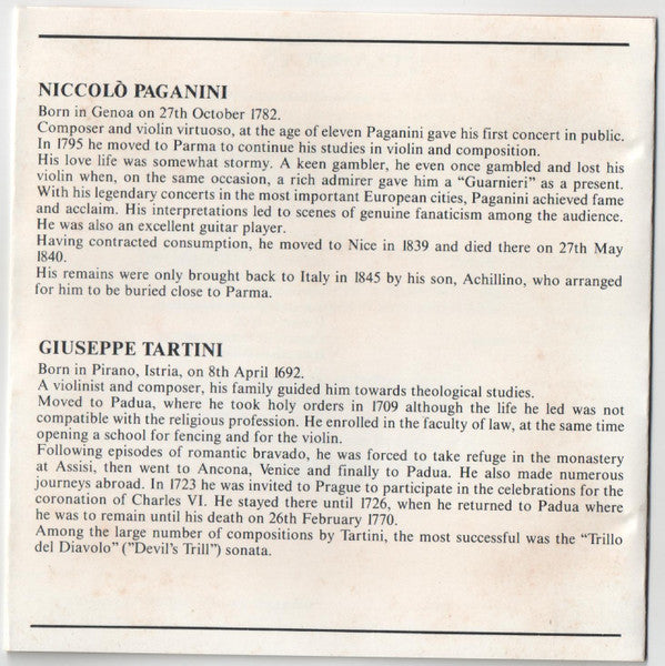 Various : Paganini-Tartini Violinkonzerte (CD, Comp)