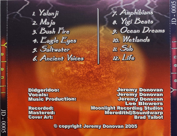 Jeremy Donovan : Yalanji (CD, Album)
