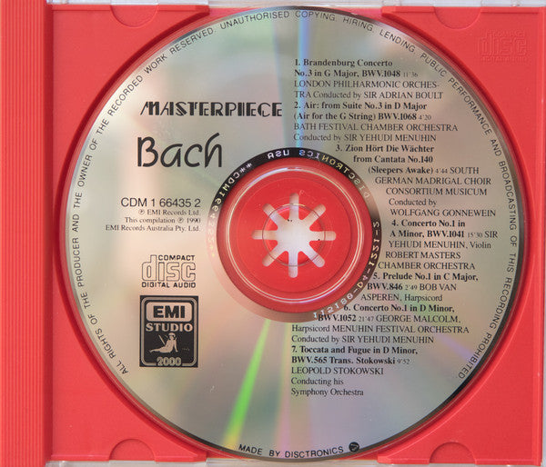 Johann Sebastian Bach : Masterpiece (CD, Comp)