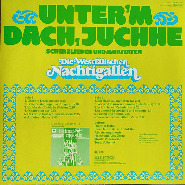 Die Westfälischen Nachtigallen : Unter'm Dach, Juchhe - Scherzlieder Und Moritaten (LP, Album)