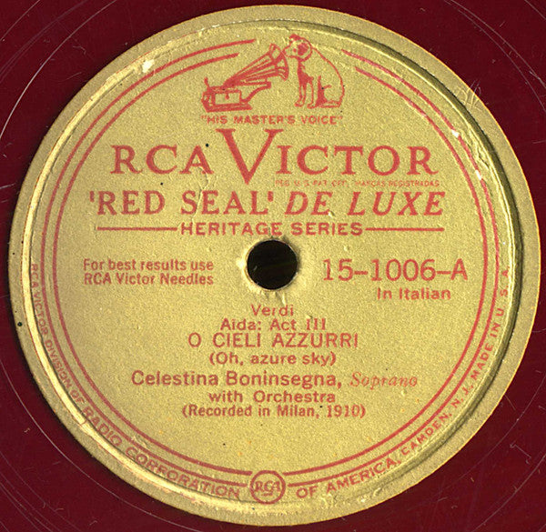 Celestina Boninsegna : O Cieli Azzurri / Ma Dall' Arido Stelo Divulsa (12", Red)