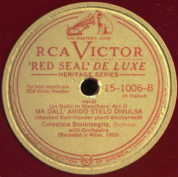 Celestina Boninsegna : O Cieli Azzurri / Ma Dall' Arido Stelo Divulsa (12", Red)