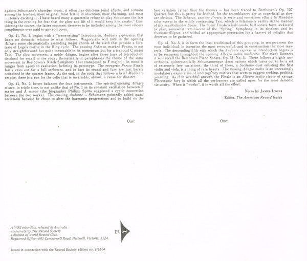 Brahms* And Schumann* : Complete Quartets (3xLP, Album, Club + Box)