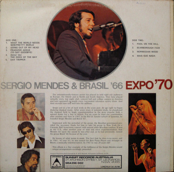 Sergio Mendes & Brasil '66* : Live At The Expo '70 (LP, Album, Gat)