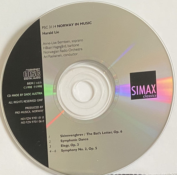 Harald Lie, Norwegian Radio Orchestra*, Ari Rasilainen : Skinnvengbrev, Symphonic Dance, Symphony No. 2, Elegy (CD)