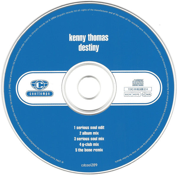 Kenny Thomas : Destiny (CD, Single, Dig)