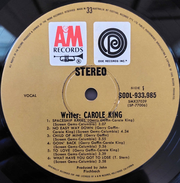 Carole King : Writer: Carole King (LP, Album)