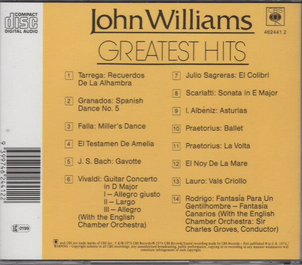 John Williams (7) : Greatest Hits (CD, Comp, RE)