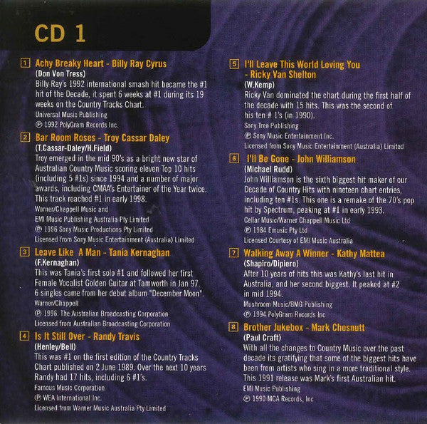 Various : Nick Erby Presents A Decade Of Country Hits (2xCD, Comp)
