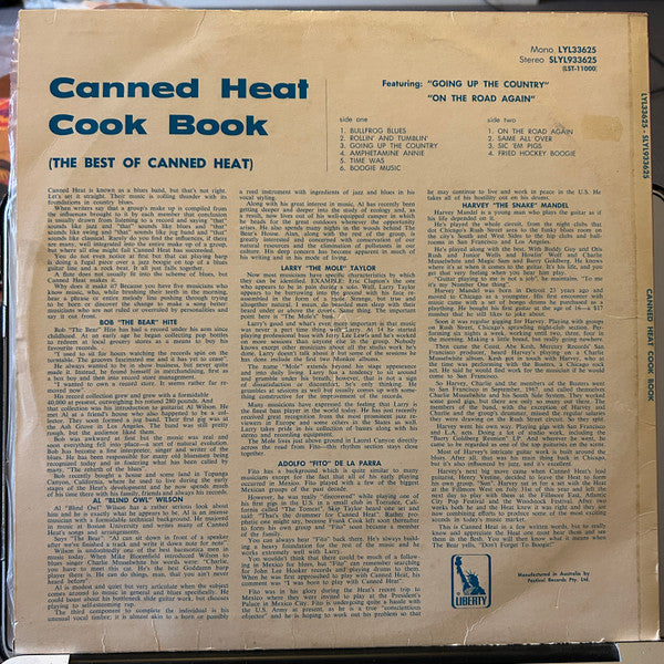 Canned Heat : The Canned Heat Cook Book (The Best Of Canned Heat) (LP, Comp)