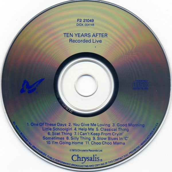 Ten Years After : Recorded Live (CD, Album, RE)