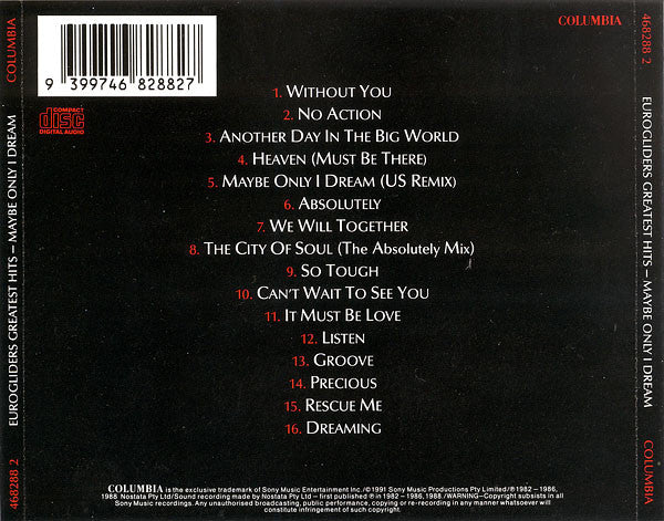 Eurogliders : Greatest Hits, Maybe Only I Dream (CD, Comp)