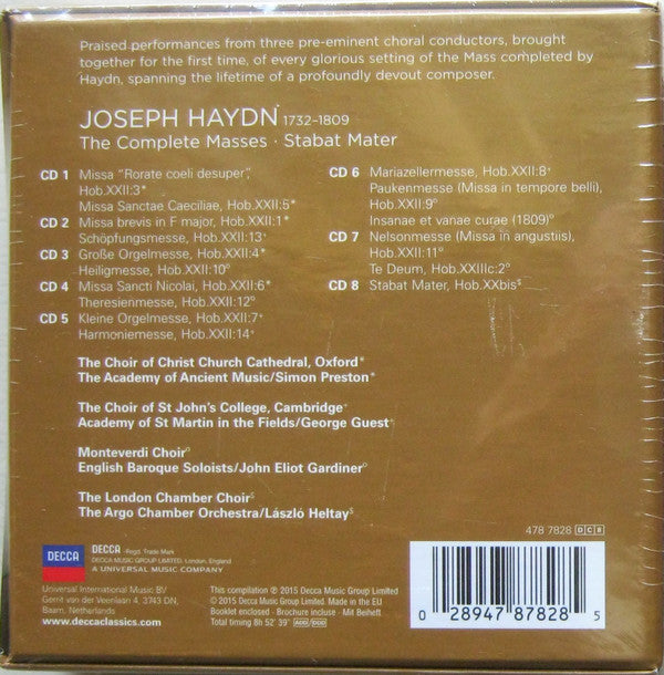 Haydn* • Gardiner* • Guest* • Preston* : The Complete Masses • Stabat Mater (8xCD + Box, Col)