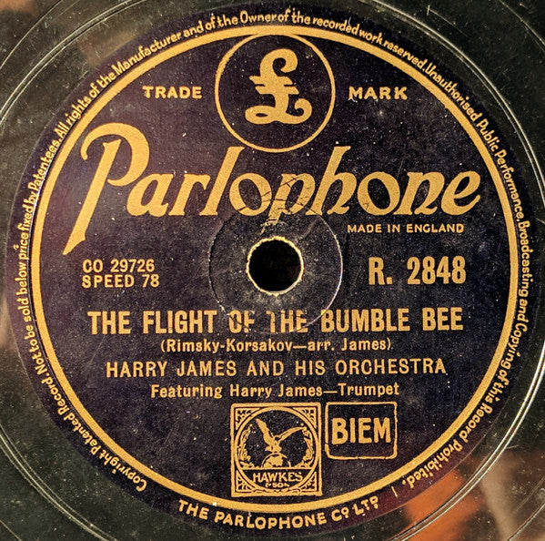 Harry James And His Orchestra : The Flight Of The Bumble Bee / The Carnival Of Venice (Shellac, 10", RP, DTP)