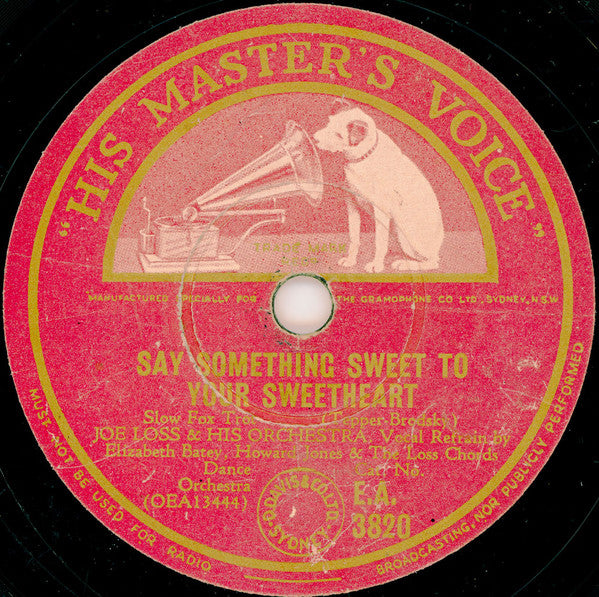 Joe Loss & His Orchestra : The Cuckoo Waltz / Say Something Sweet To Your Sweetheart (Shellac, 10")