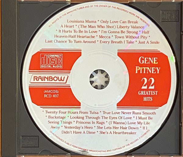 Gene Pitney : 22 Greatest Hits (CD, Comp)