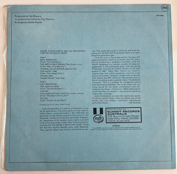 André Kostelanetz And His Orchestra : For The Young At Heart (LP, Album)