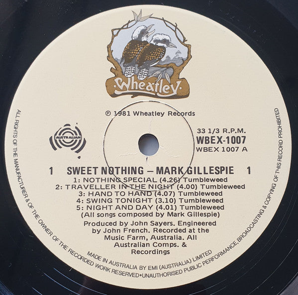 Mark Gillespie (5) : Sweet Nothing (LP, Album)