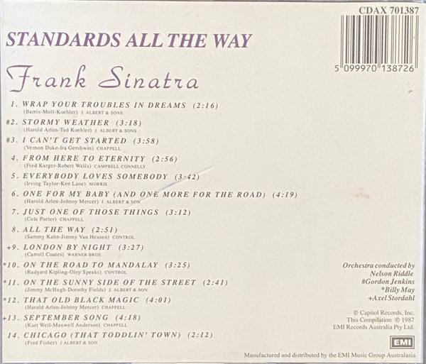 Frank Sinatra : Standards All The Way (CD, Comp, RE)