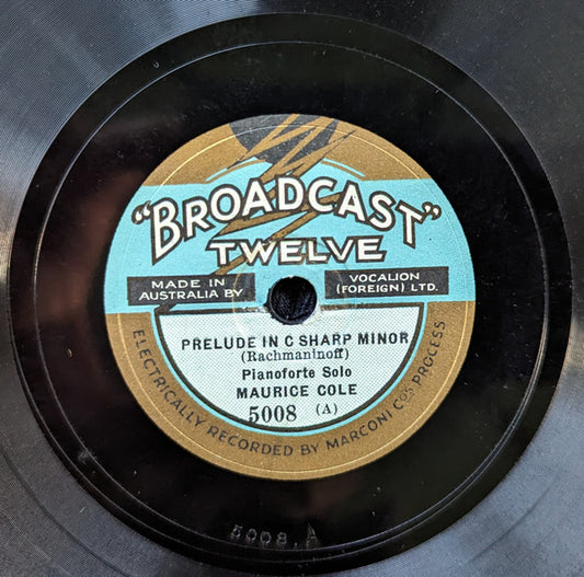 Maurice Cole : Prelude In C Sharp Minor / Liebestraume (Shellac, 10")
