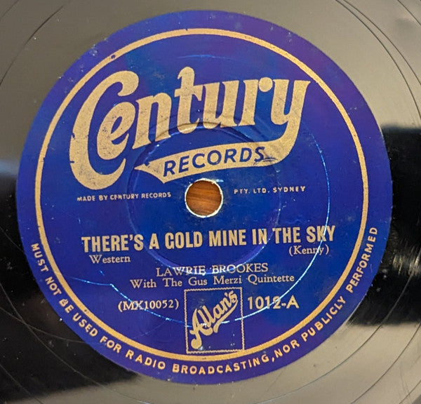 Lawrence Brooks : There's A Gold Mine In The Sky / Hurry Back (Shellac, 10")
