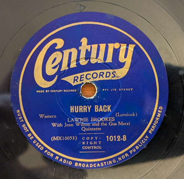 Lawrence Brooks : There's A Gold Mine In The Sky / Hurry Back (Shellac, 10")