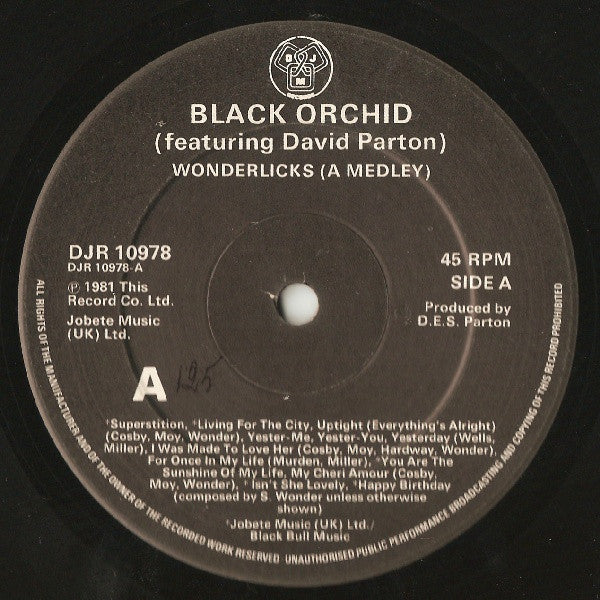 Black Orchid (6) Featuring David Parton : Wonderlicks (A Medley) (12")