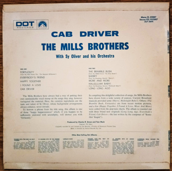 The Mills Brothers with Sy Oliver And His Orchestra : Cab Driver (LP, Album, Mono)