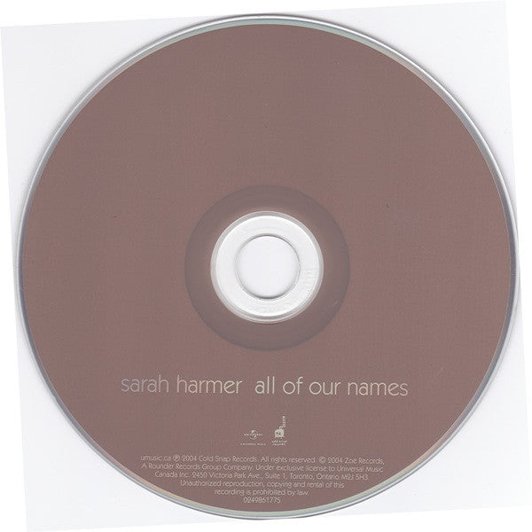 Sarah Harmer : All Of Our Names (CD, Album)
