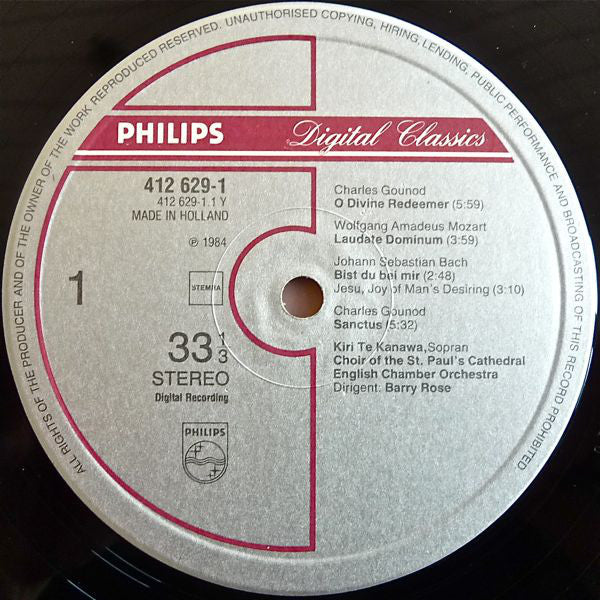 Kiri Te Kanawa, Choir Of St. Paul's Cathedral* : Ave Maria (LP, Gat)