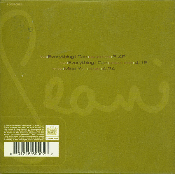 Sean Ikin : Everything I Can (CD, Single)