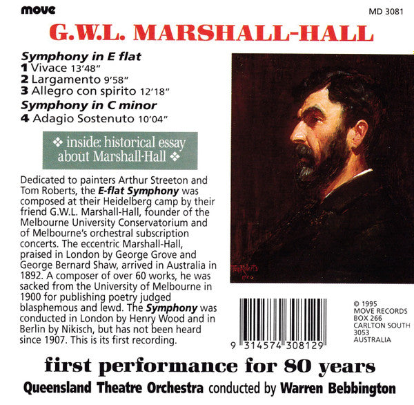 G.W.L. Marshall-Hall, Queensland Theatre Orchestra : Symphony In E-Flat (CD)
