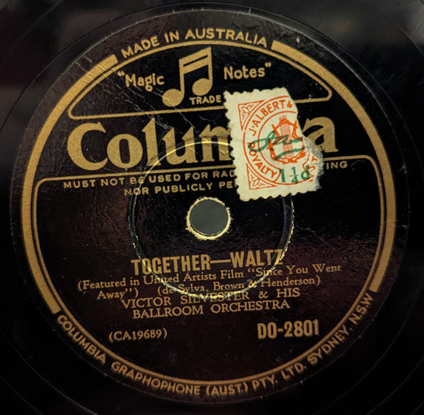 Victor Silvester & His Ballroom Orchestra* : There Goes That Song Again / Together (Shellac, 10")