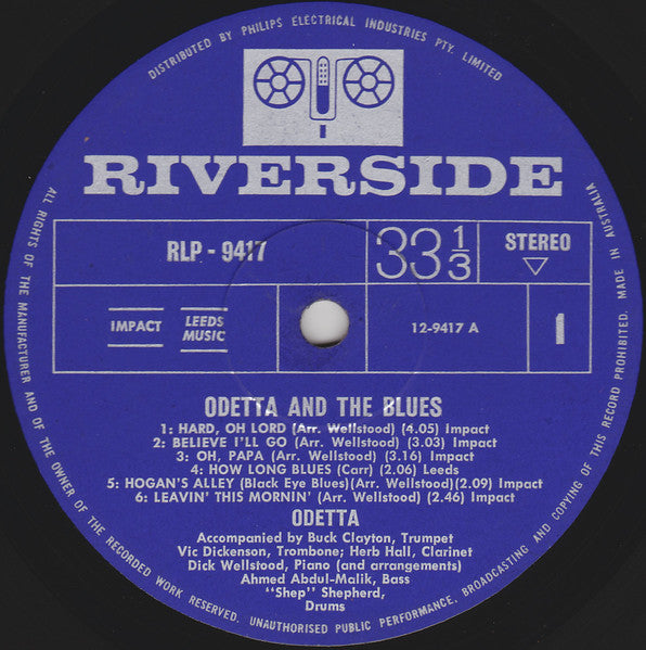 Odetta : Odetta And The Blues (LP, Album)