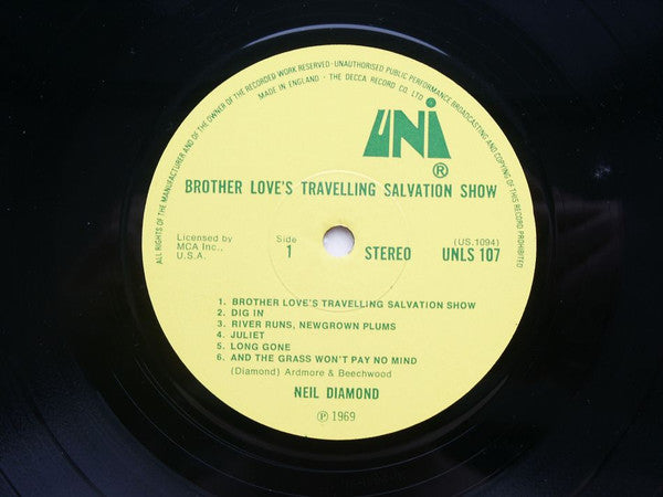 Neil Diamond : Brother Love's Travelling Salvation Show (LP, Album, Gat)
