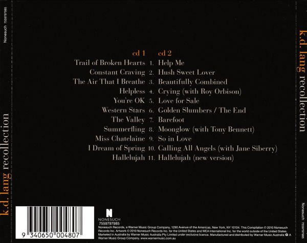 k.d. lang : Recollection (2xCD, Comp)