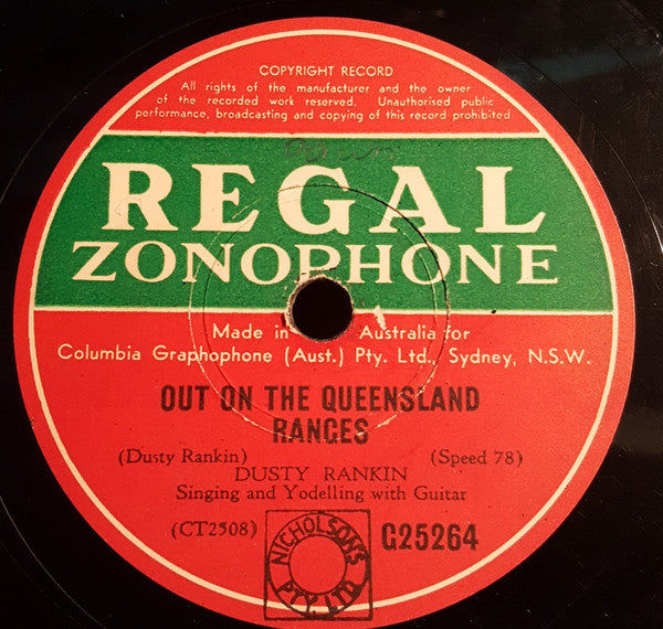 Dusty Rankin : My Little Old Log Cabin on the Plains (Shellac, 10")