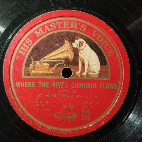 John McCormack (2) : Where The River Shannon Flows / Eileen Alannah (Shellac, 10")