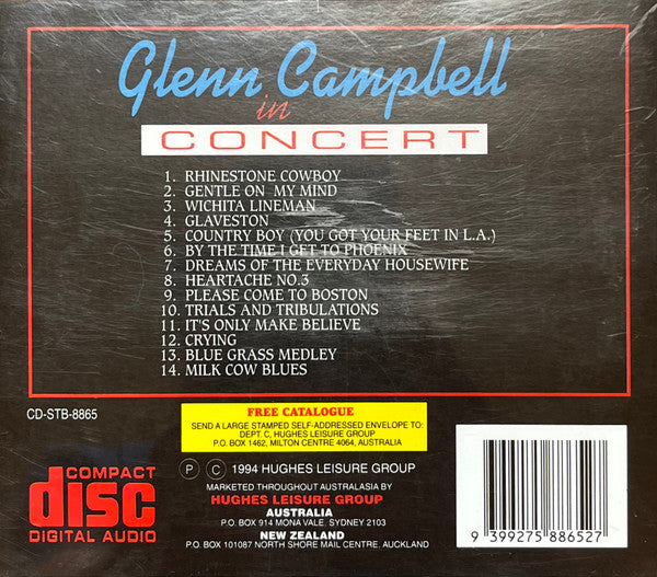 Glen Campbell : In Concert (CD, Album)