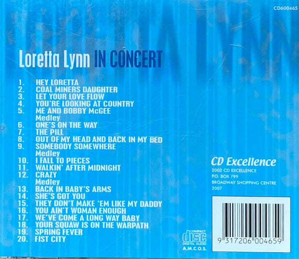 Loretta Lynn : In Concert (CD, Comp, RE)