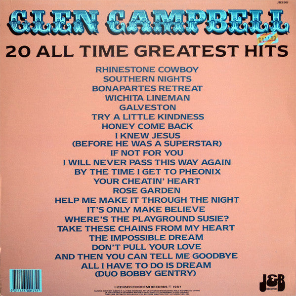 Glen Campbell : 20 All Time Greatest Hits (LP, Comp)
