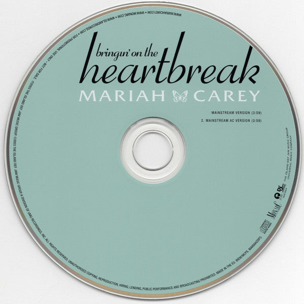 Mariah Carey : Bringin On The Heartbreak (CD, Single, Promo)
